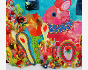 Gouache Rabbit in Bloom: Textile Details & Whimsical Garden (Miniature Art)