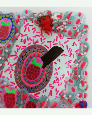 Spoonful of Contemporary Art: Raspberry Yoghurt Mixed Media Creation