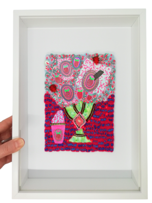 Spoonful of Contemporary Art: Raspberry Yoghurt Mixed Media Creation