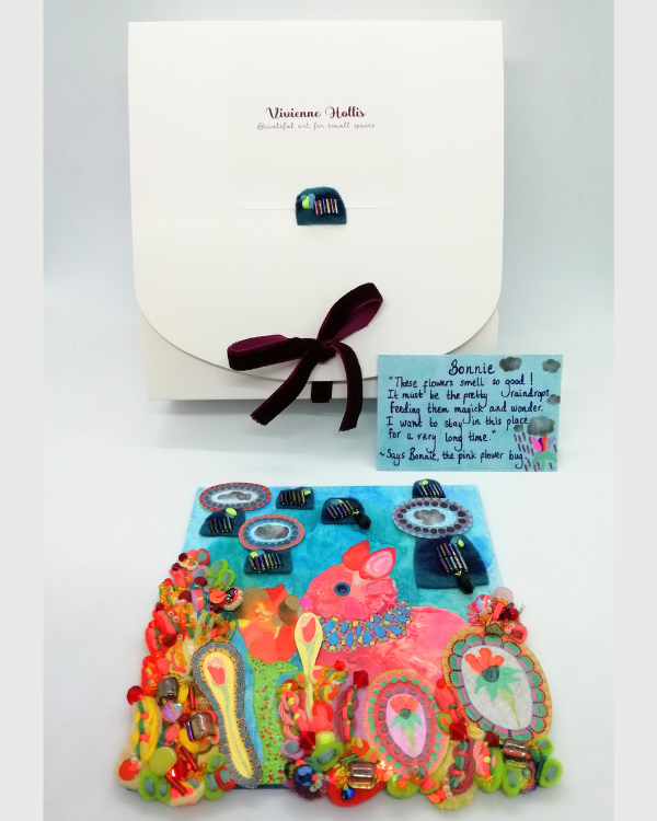 Gouache Rabbit in Bloom: Textile Details & Whimsical Garden (Miniature Art)