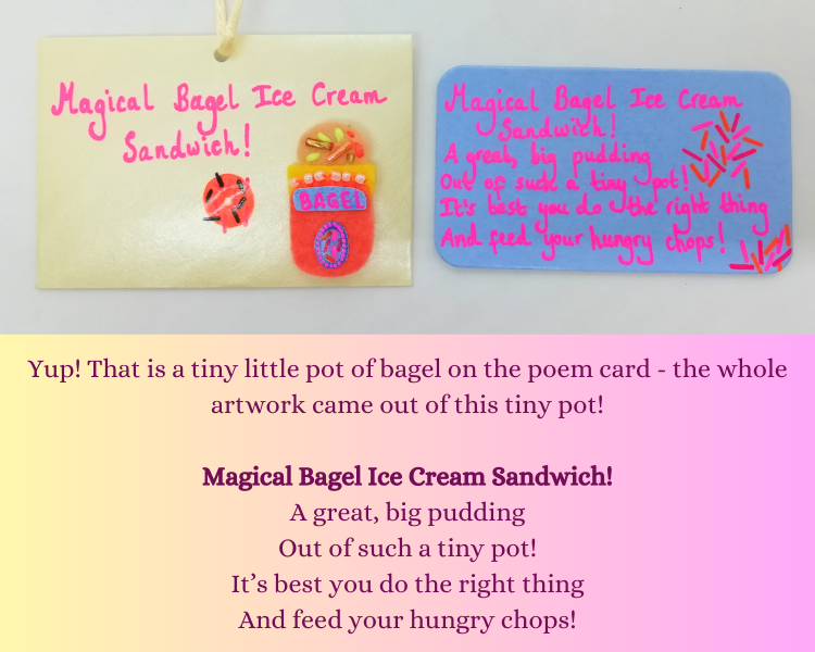 Colourful Framed Food Art - Bagel Ice Cream