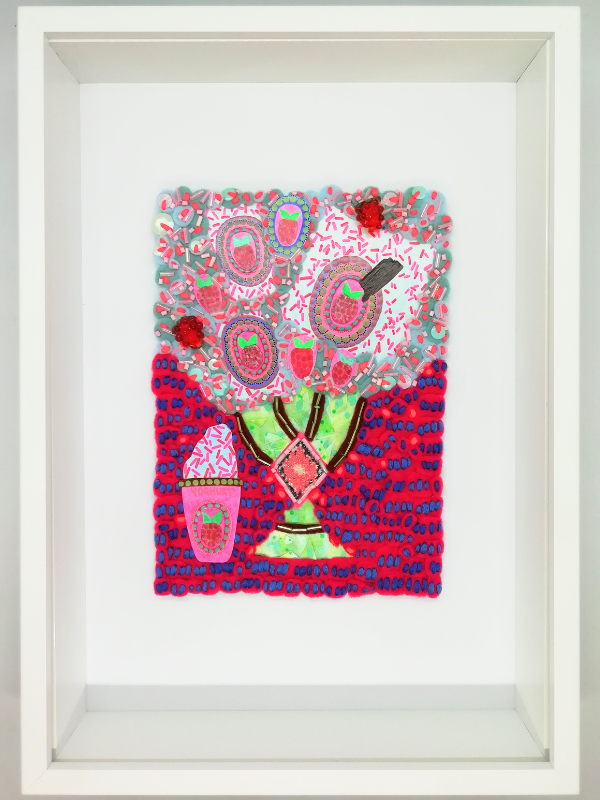 Spoonful of Contemporary Art: Raspberry Yoghurt Mixed Media Creation