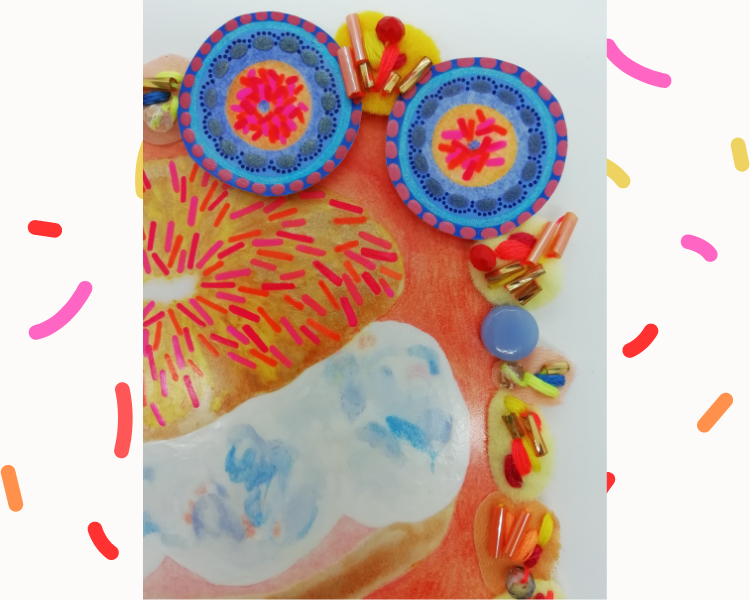 Colourful Framed Food Art - Bagel Ice Cream