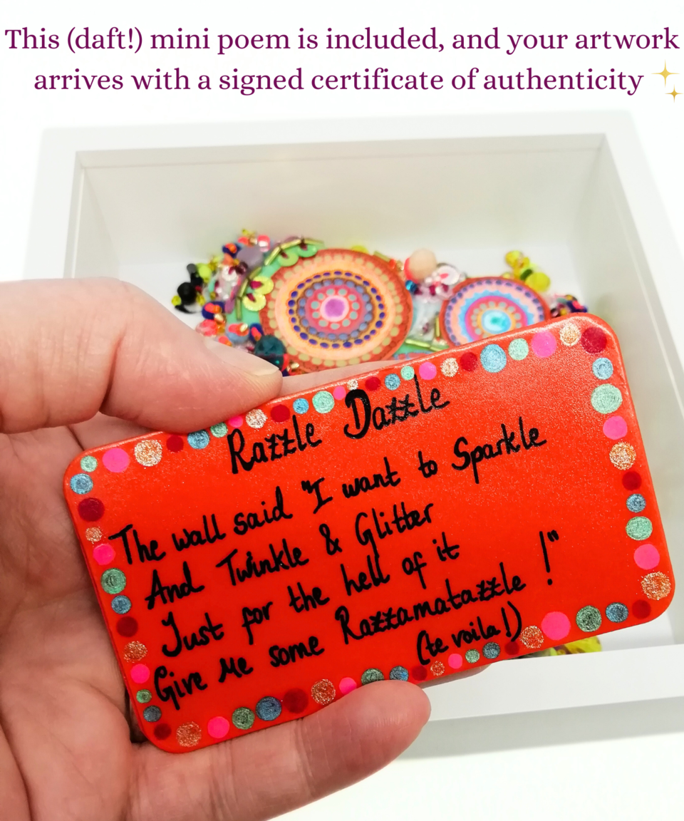 Sunny Citrus Summer Framed Textile Art - Decorative Fabric Collage