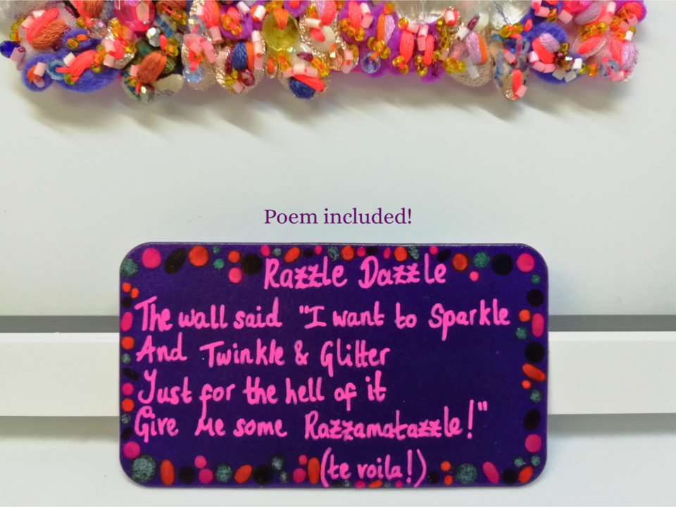 Textured Concentric Circles Fabric Art: Bright & Decorative 'Razzle Dazzle' #5