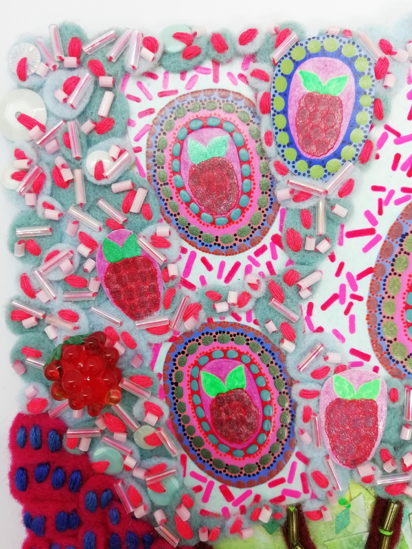 Spoonful of Contemporary Art: Raspberry Yoghurt Mixed Media Creation