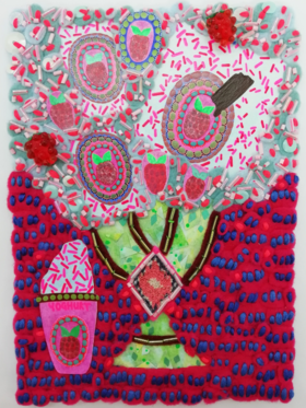 Spoonful of Contemporary Art: Raspberry Yoghurt Mixed Media Creation