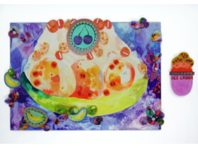 Colourful Framed Banana Split Wall Decor